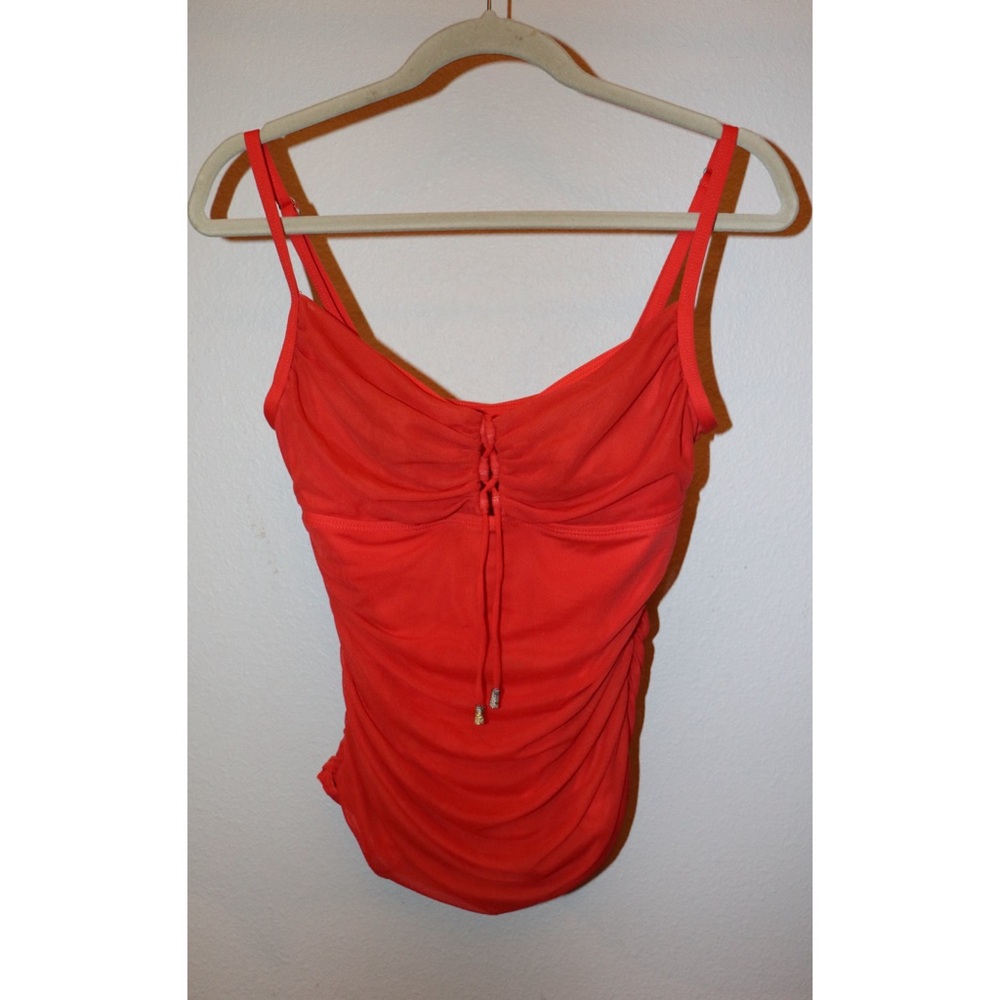 Lauren Ralph Lauren Red Tankini Swim Top